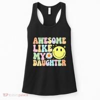 Funny FatherS Day Awesome Like My Daughter Retro Groovy Dad Women's Tank Top thumb 0
