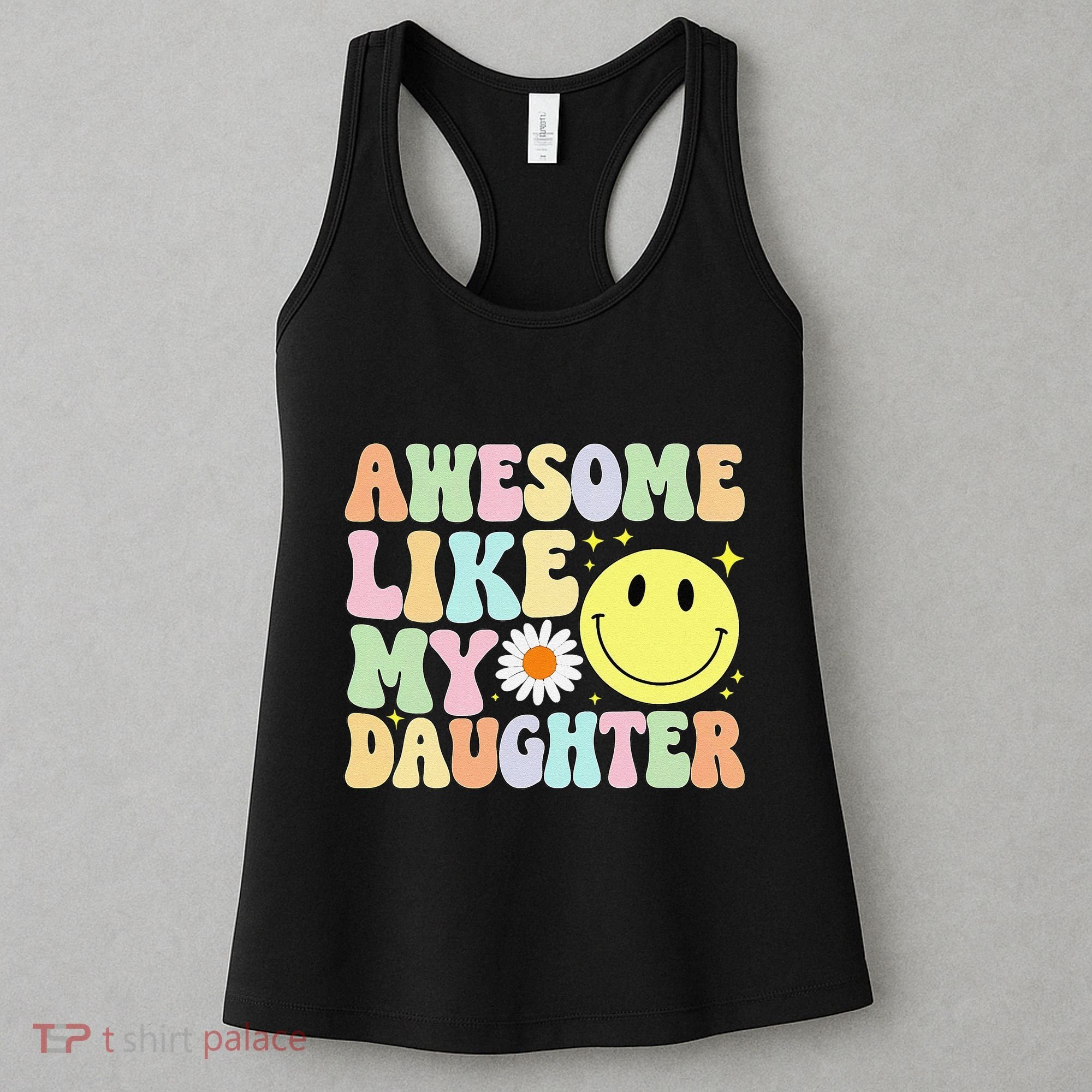 Funny FatherS Day Awesome Like My Daughter Retro Groovy Dad Women's Tank Top