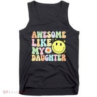 Funny FatherS Day Awesome Like My Daughter Retro Groovy Dad Tank Top thumb 0