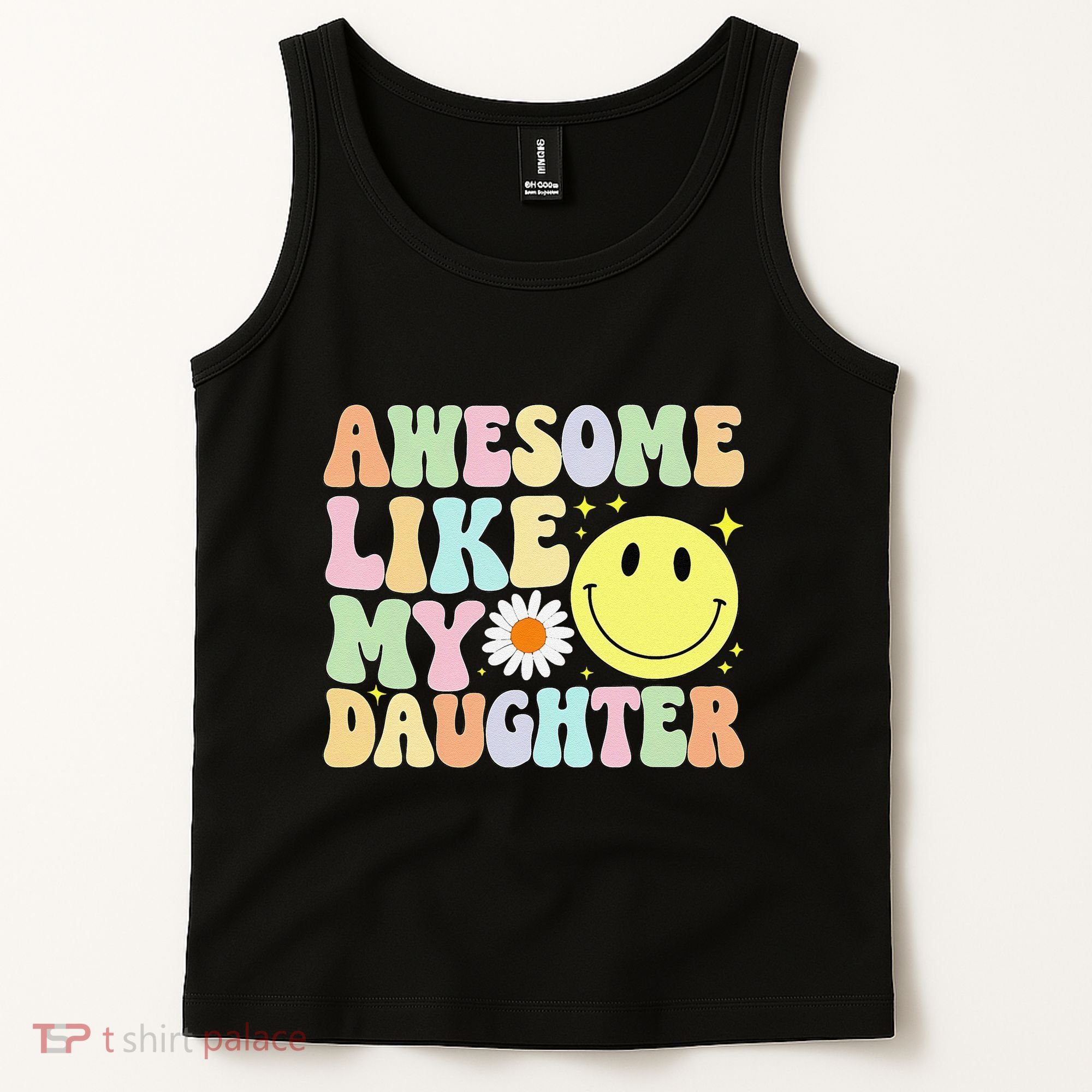 Funny FatherS Day Awesome Like My Daughter Retro Groovy Dad Tank Top