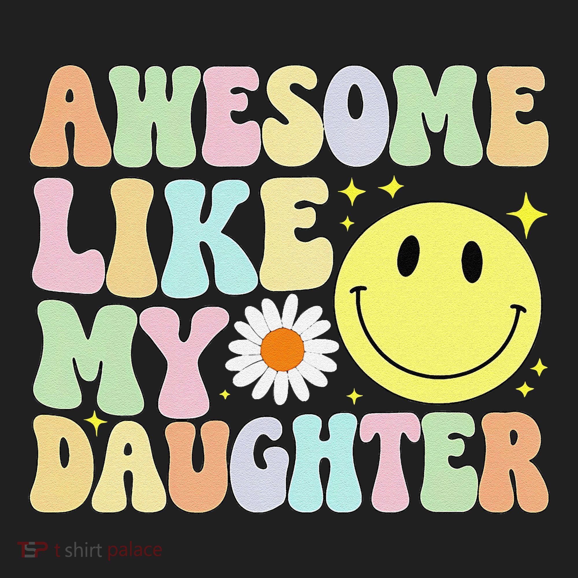 Funny FatherS Day Awesome Like My Daughter Retro Groovy Dad Golf Towel