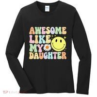 Funny FatherS Day Awesome Like My Daughter Retro Groovy Dad Women's Long Sleeve Shirt thumb 0