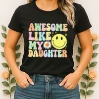 Funny FatherS Day Awesome Like My Daughter Retro Groovy Dad Women's T-Shirt thumb 2