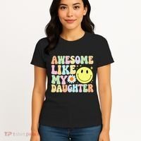 Funny FatherS Day Awesome Like My Daughter Retro Groovy Dad Women's T-Shirt thumb 4
