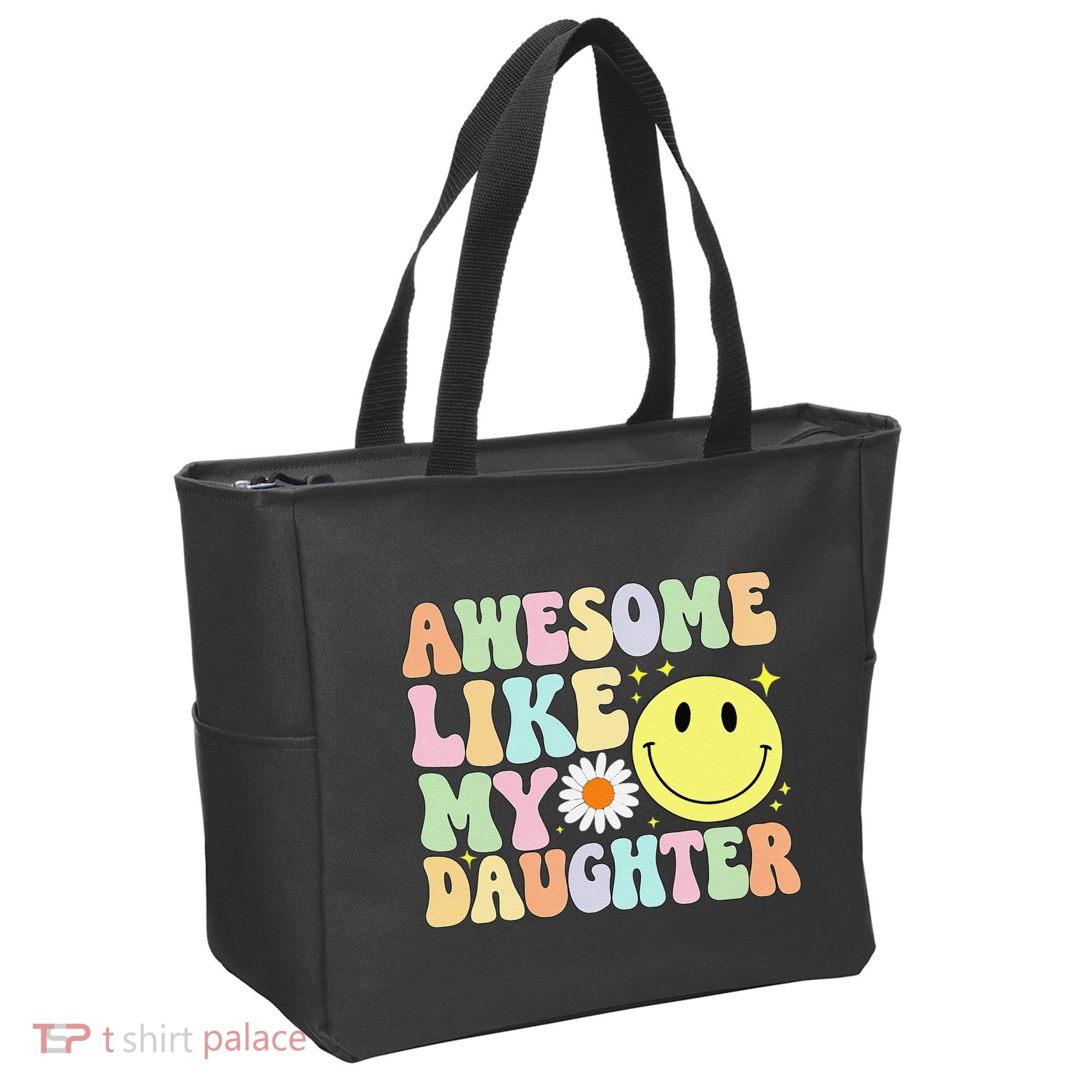 Funny FatherS Day Awesome Like My Daughter Retro Groovy Dad Tote Bag