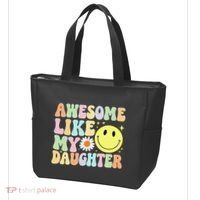 Funny FatherS Day Awesome Like My Daughter Retro Groovy Dad Tote Bag thumb 3