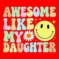 Funny FatherS Day Awesome Like My Daughter Retro Groovy Dad Santa Hat thumb 1