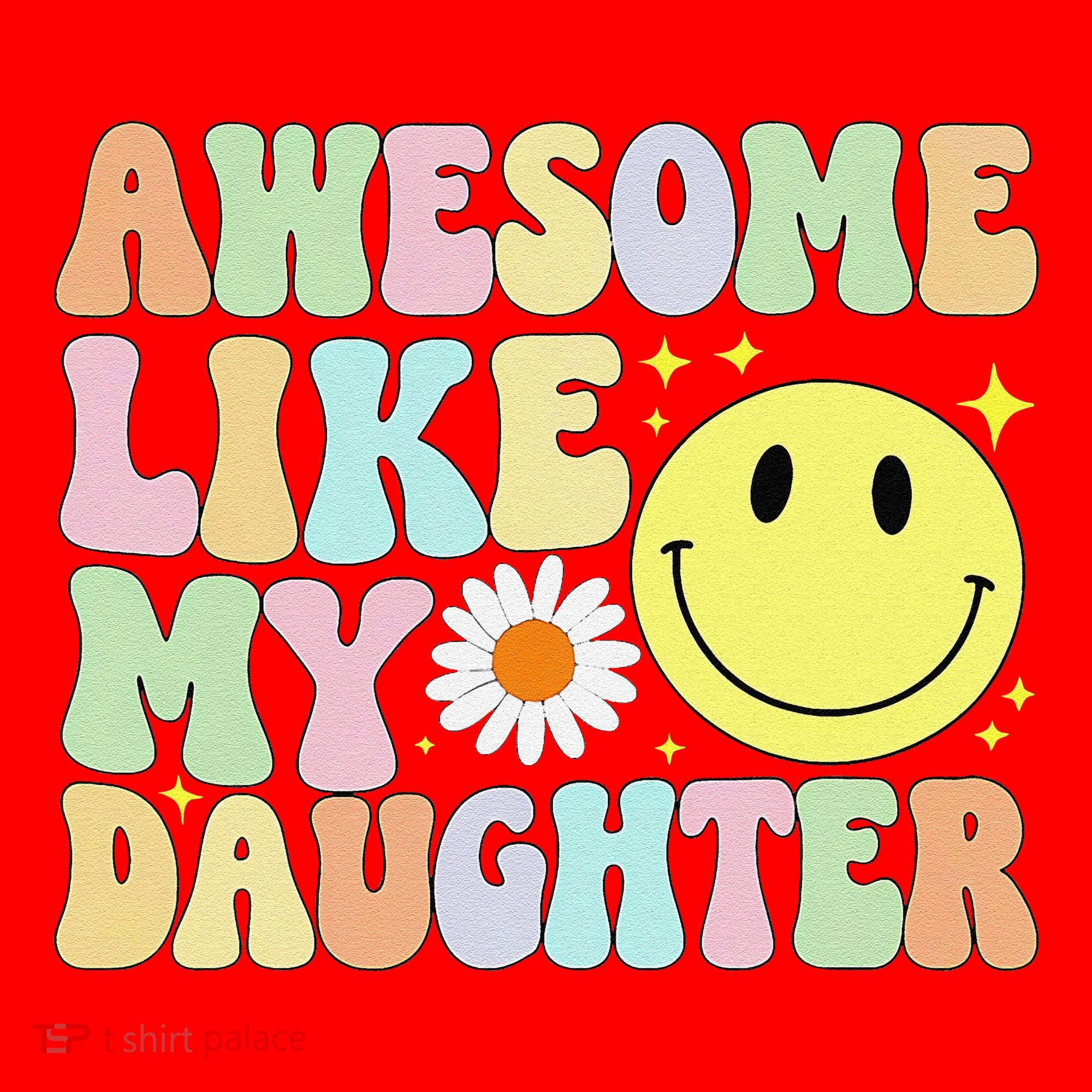 Funny FatherS Day Awesome Like My Daughter Retro Groovy Dad Santa Hat