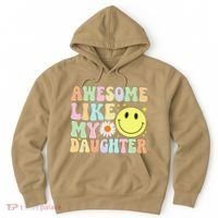 Funny FatherS Day Awesome Like My Daughter Retro Groovy Dad Hoodie thumb 0
