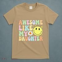 Funny FatherS Day Awesome Like My Daughter Retro Groovy Dad T-Shirt thumb 5