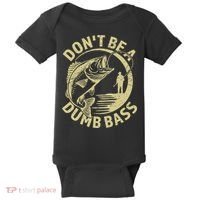Funny Fishing – Don’T Be A Dumb Bass Baby Bodysuit thumb 0
