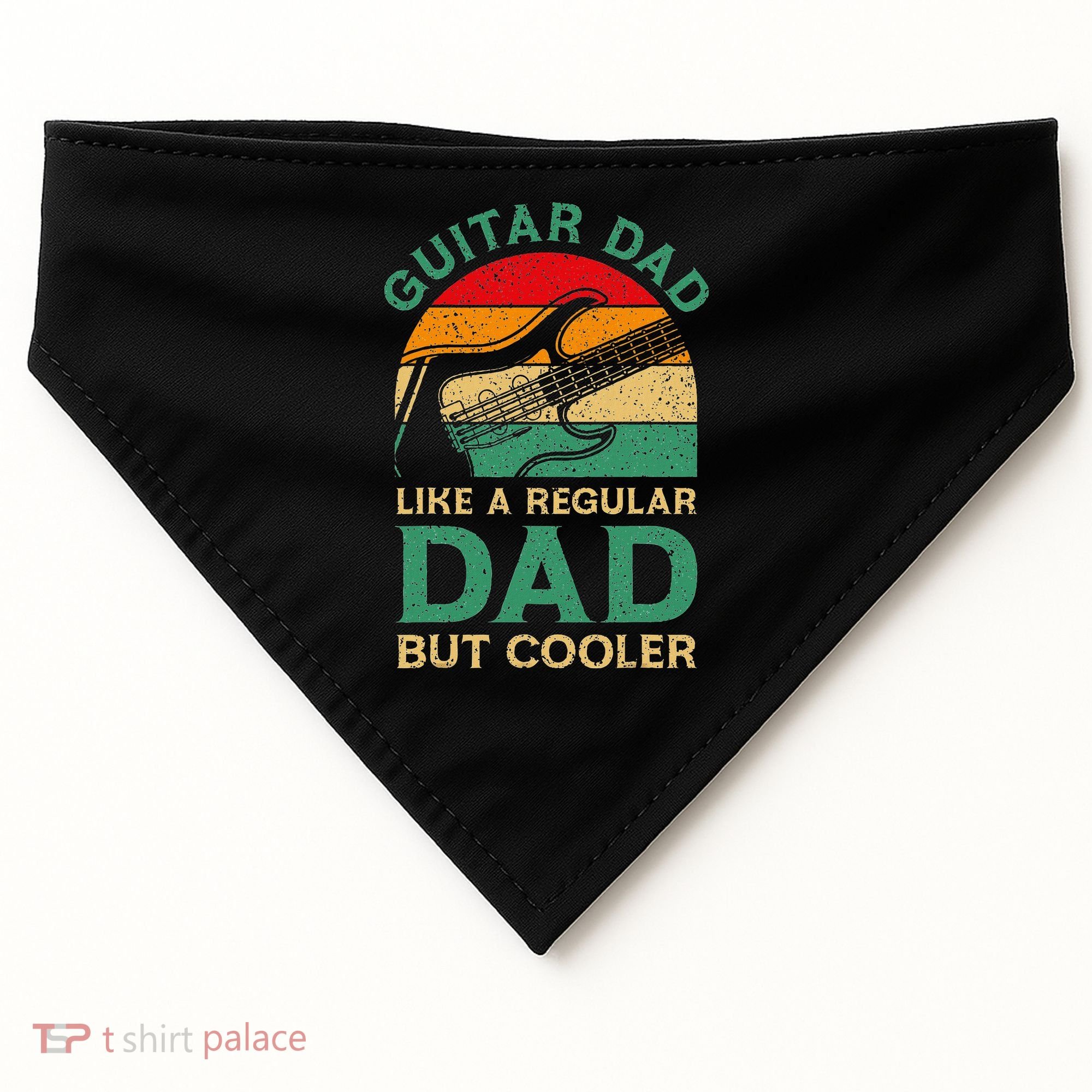 Funny Fathers Day Guitar Dad For Guitarist Music Lover Dad USA-Made Doggie Bandana