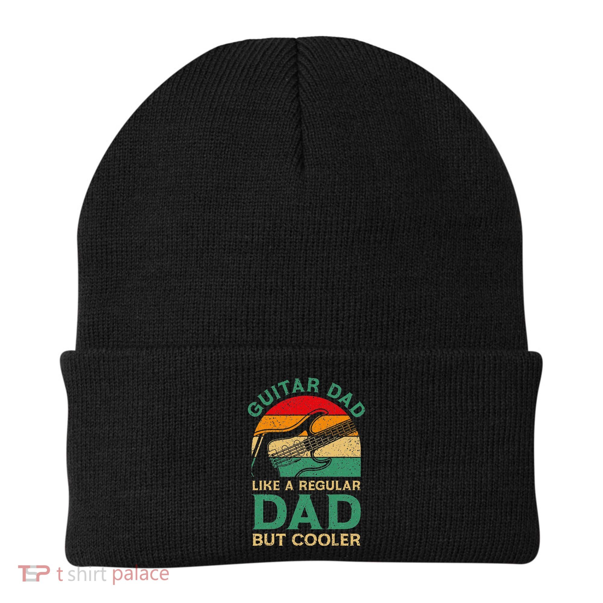 Funny Fathers Day Guitar Dad For Guitarist Music Lover Dad Beanie