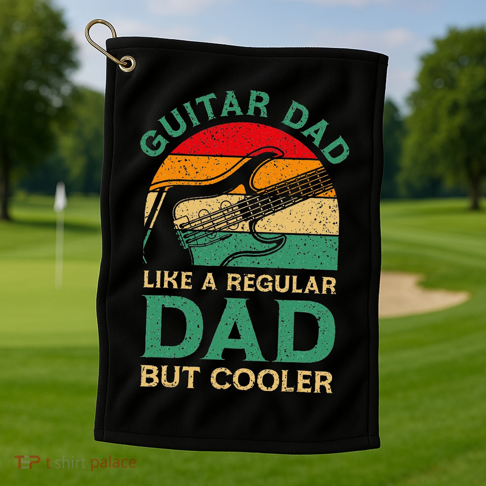 Funny Fathers Day Guitar Dad For Guitarist Music Lover Dad Golf Towel