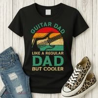 Funny Fathers Day Guitar Dad For Guitarist Music Lover Dad Women's T-Shirt thumb 3