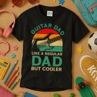 Funny Fathers Day Guitar Dad For Guitarist Music Lover Dad Kids T-Shirt thumb 3