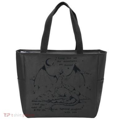 Funny Fighting Dragons With You Speak Now Tote Bag