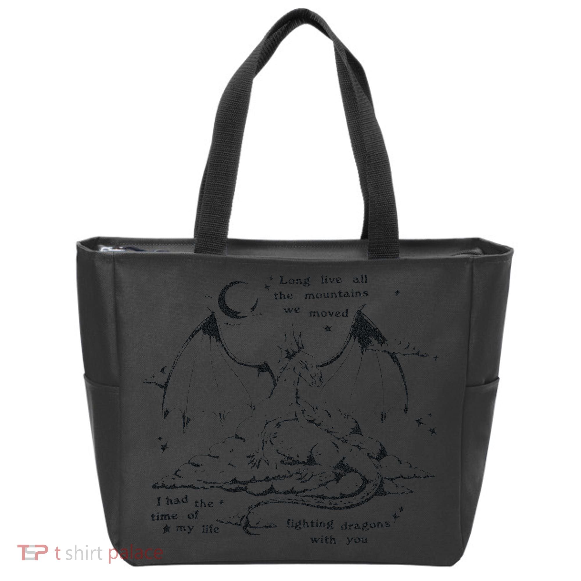 Funny Fighting Dragons With You Speak Now Tote Bag
