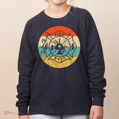 Fireman Fire Department Retro Vintage Firefighter Logo Women's Sweatshirt