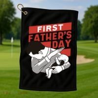 First Father's Day Dab Golf Towel thumb 1