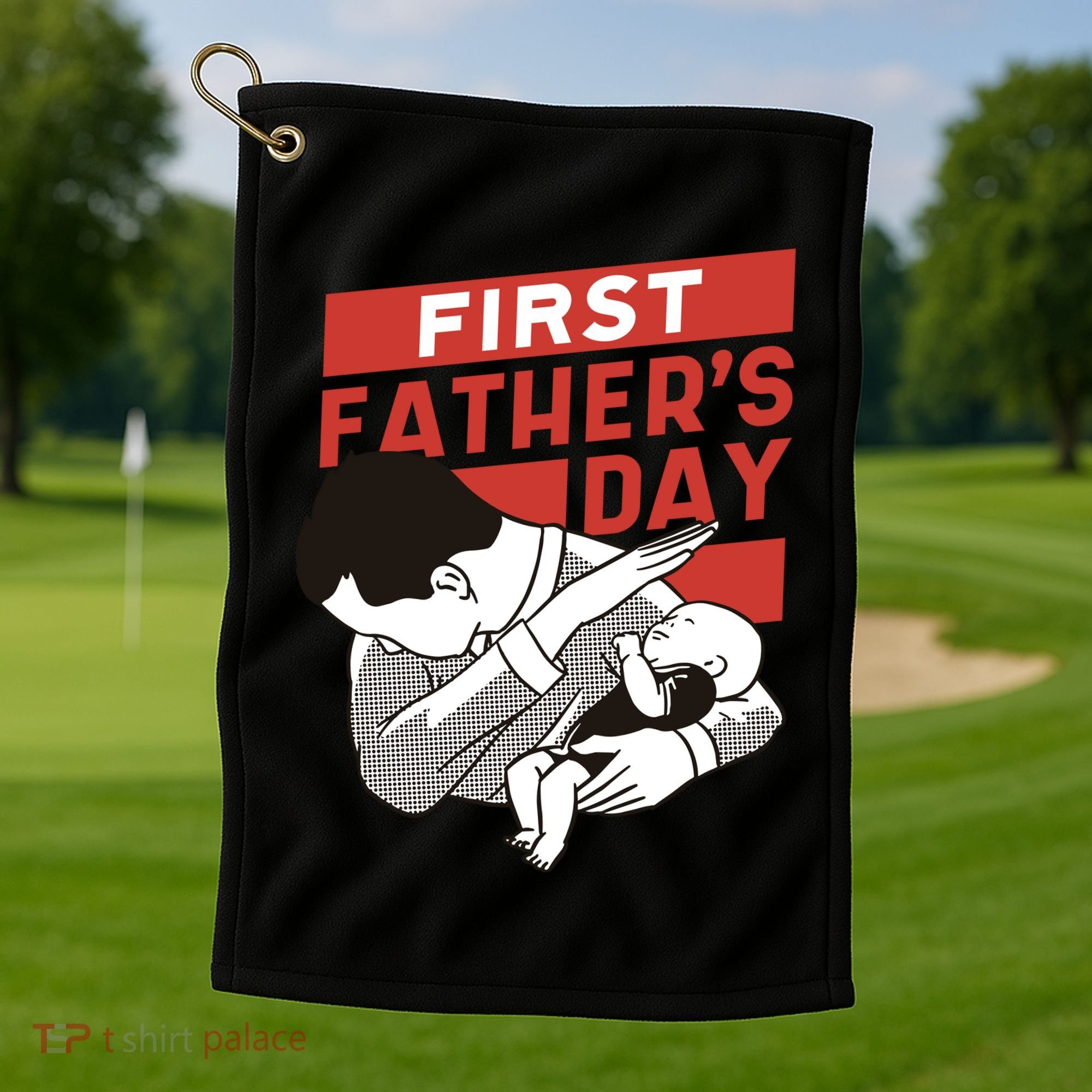 First Father's Day Dab Golf Towel