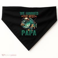 Funny Fisherman Dad We Hooked The Best Papa USA-Made Doggie Bandana thumb 0