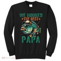 Funny Fisherman Dad We Hooked The Best Papa Sweatshirt thumb 0