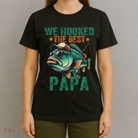 Funny Fisherman Dad We Hooked The Best Papa T-Shirt thumb 4