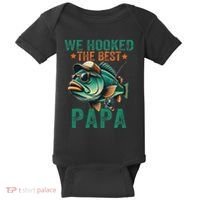 Funny Fisherman Dad We Hooked The Best Papa Baby Bodysuit thumb 0