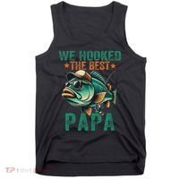 Funny Fisherman Dad We Hooked The Best Papa Tank Top thumb 0