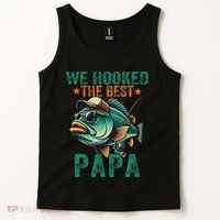Funny Fisherman Dad We Hooked The Best Papa Tank Top thumb 2