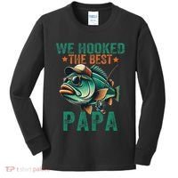 Funny Fisherman Dad We Hooked The Best Papa Kids Long Sleeve Shirt thumb 0