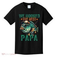 Funny Fisherman Dad We Hooked The Best Papa Kids T-Shirt thumb 0