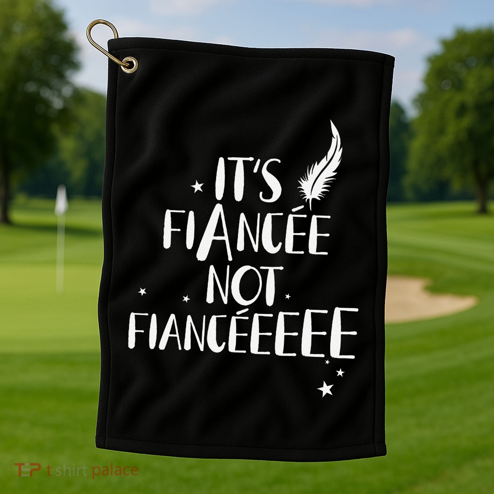 Funny FiancéE Engagement Bridal Proposal Wizard Wand Bride Golf Towel