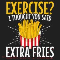 Fast Food Exercise I Thought You Said Extra Fries Golf Towel thumb 3