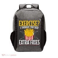 Fast Food Exercise I Thought You Said Extra Fries Vector Backpack thumb 0