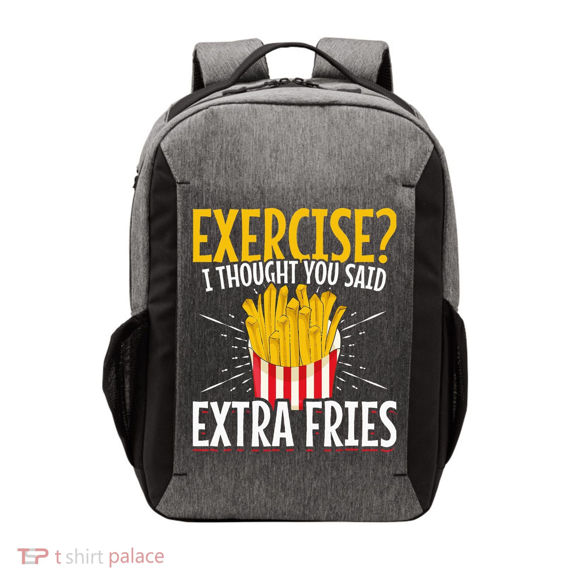 Fast Food Exercise I Thought You Said Extra Fries Vector Backpack