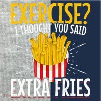 Fast Food Exercise I Thought You Said Extra Fries Kids Colorblock Raglan Jersey thumb 2