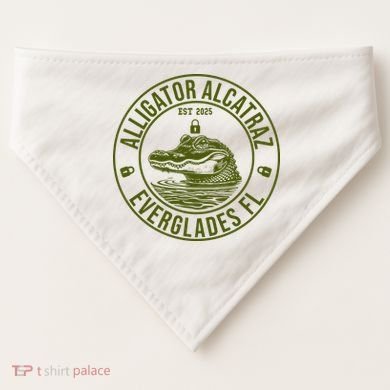 Funny Florida Everglades FL Meme Alligator Alcatraz USA-Made Doggie Bandana