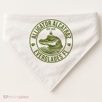 Funny Florida Everglades FL Meme Alligator Alcatraz USA-Made Doggie Bandana thumb 0