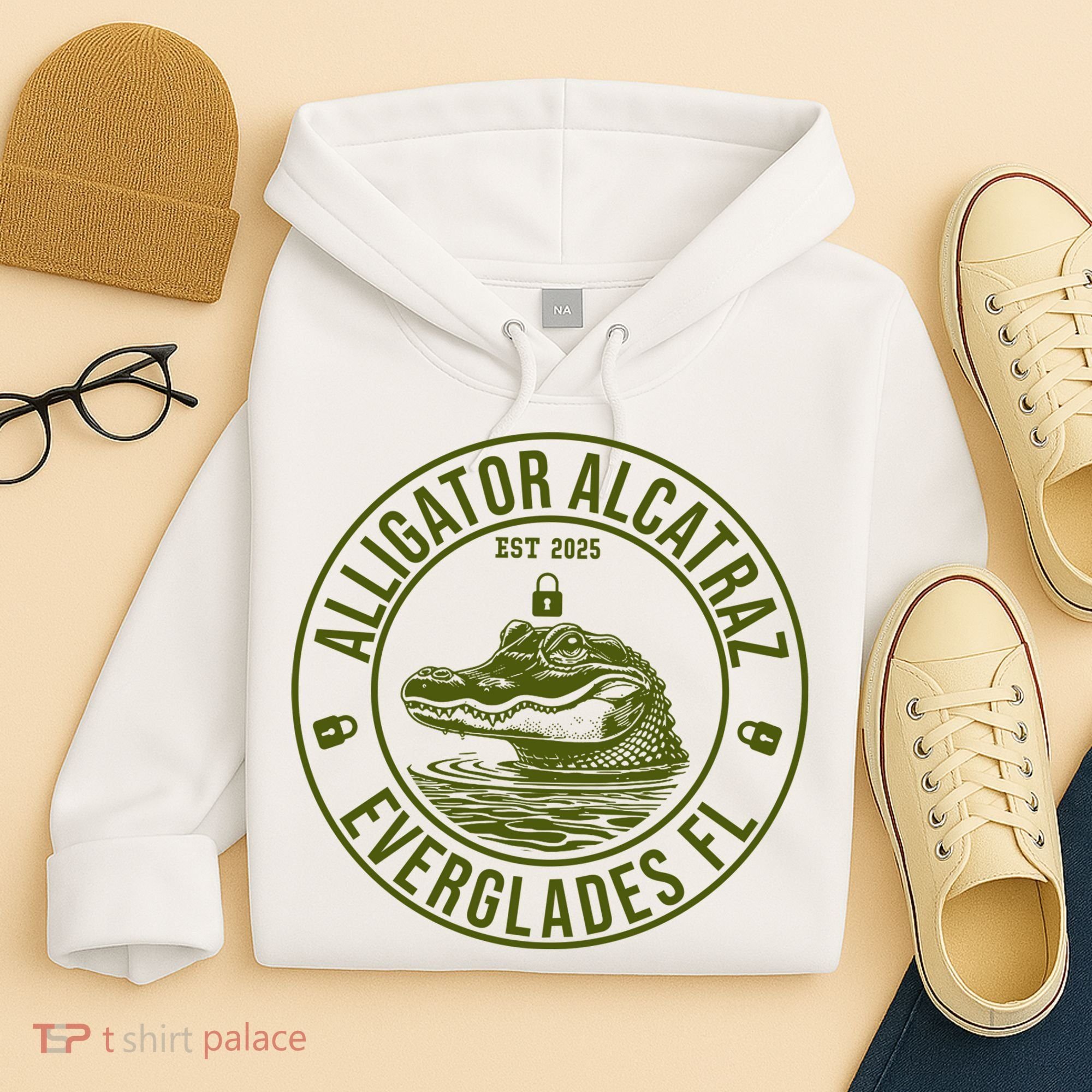Funny Florida Everglades FL Meme Alligator Alcatraz Hoodie