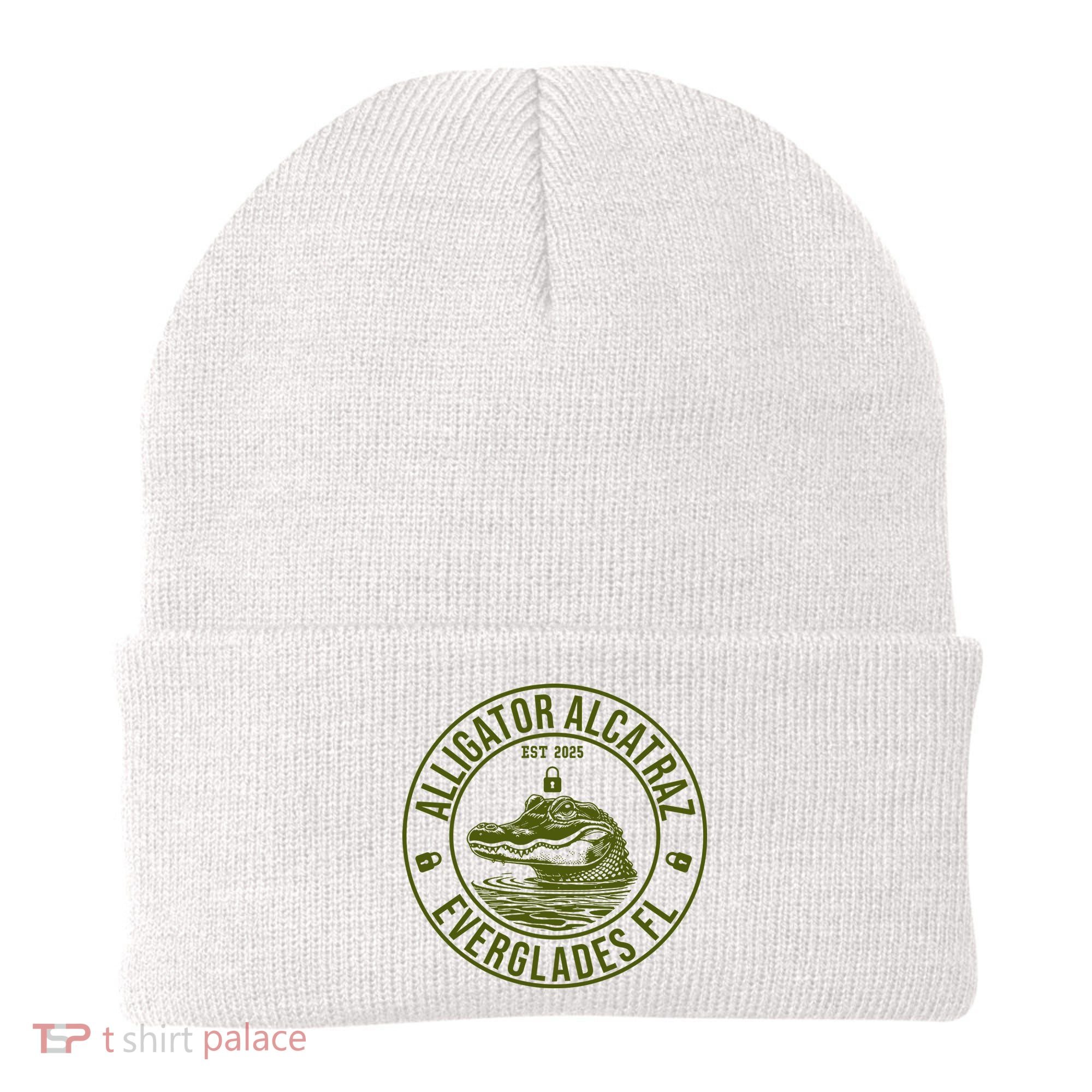 Funny Florida Everglades FL Meme Alligator Alcatraz Beanie
