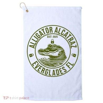 Funny Florida Everglades FL Meme Alligator Alcatraz Golf Towel