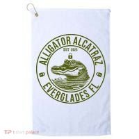 Funny Florida Everglades FL Meme Alligator Alcatraz Golf Towel thumb 0