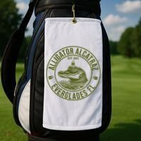Funny Florida Everglades FL Meme Alligator Alcatraz Golf Towel thumb 2