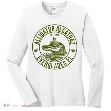 Funny Florida Everglades FL Meme Alligator Alcatraz Women's Long Sleeve Shirt