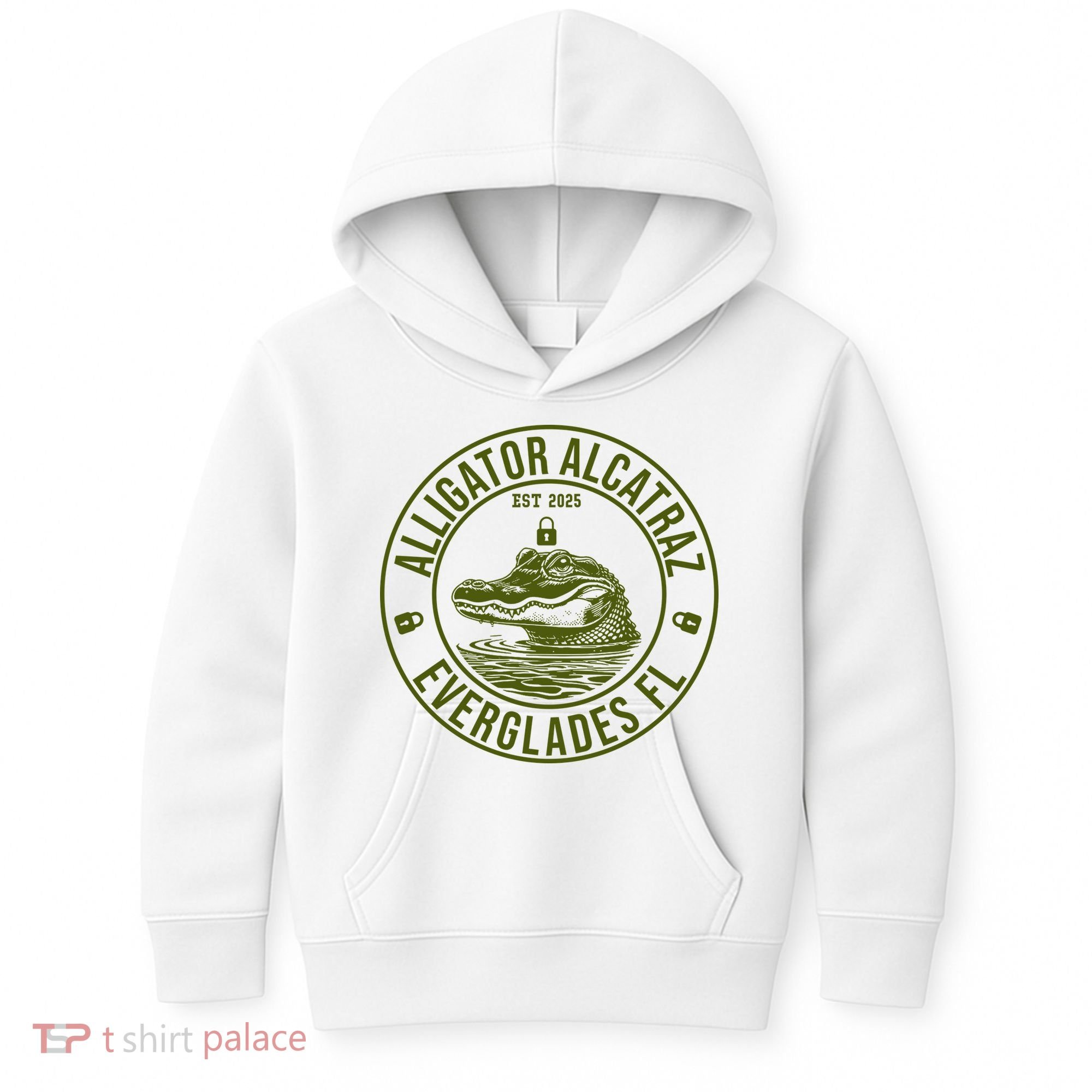 Funny Florida Everglades FL Meme Alligator Alcatraz Kids Hoodie