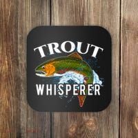 Funny Fishing Fisherman Gift Trout Whisperer Coaster thumb 0