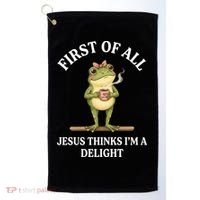 Funny Frog First Of All Jesus Thinks I'm A Delight Golf Towel thumb 0