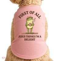 Funny Frog First Of All Jesus Thinks I'm A Delight Doggie Tank thumb 0